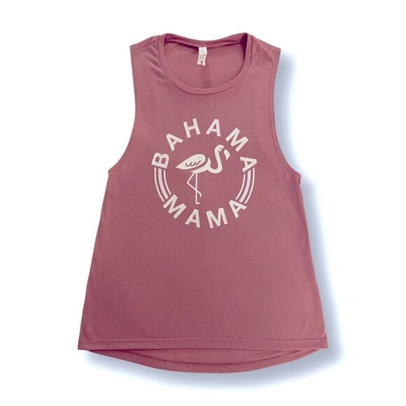 Spunky Pineapple • Bahama Mama Funny Graphic Muscle Tee • Mauve • Medium - Picture 2 of 4